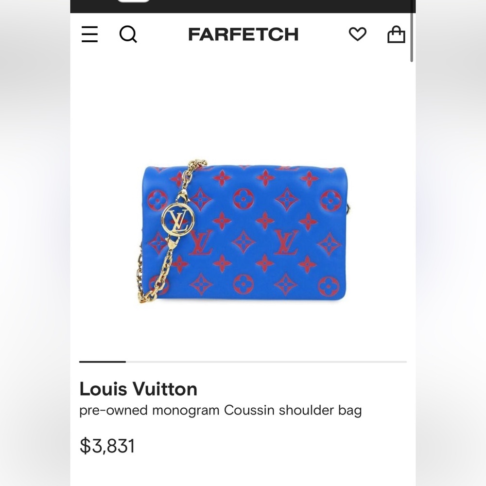 Authentic NEW Coussin Pochette monogram embossed puffy lambskin cross body bag.